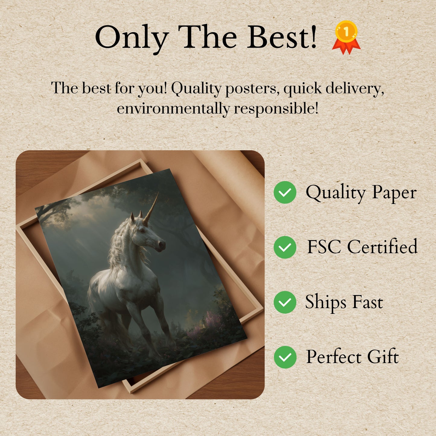 Poster della Foresta dell'Unicorno Bianco Mistico