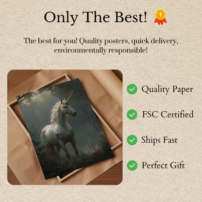 Poster della Foresta dell'Unicorno Bianco Mistico
