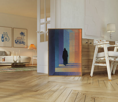 Eenzaamheid in Kleurrijk Licht Poster