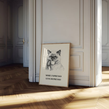 Espresso Cat Mood Poster