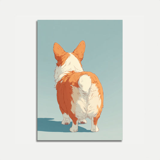Fluffy Corgi Back Poster