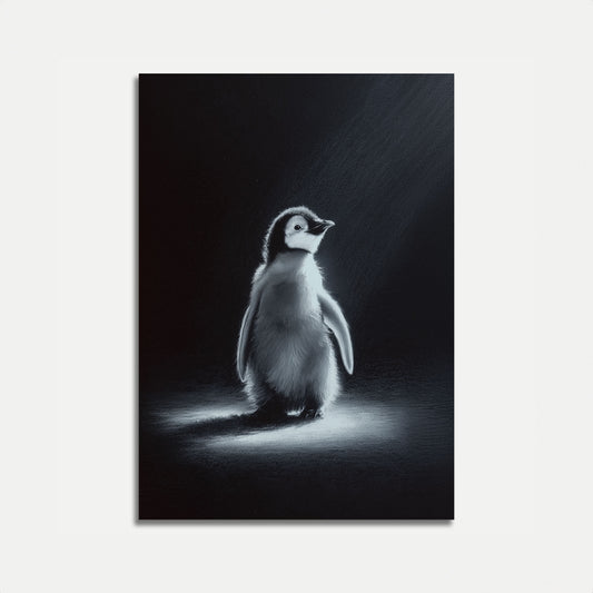Lonely Penguin Black & White Poster