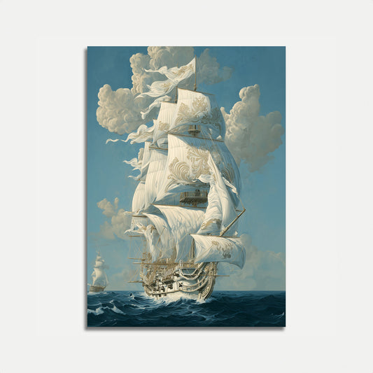 Majestic White Sailing Ship Poster