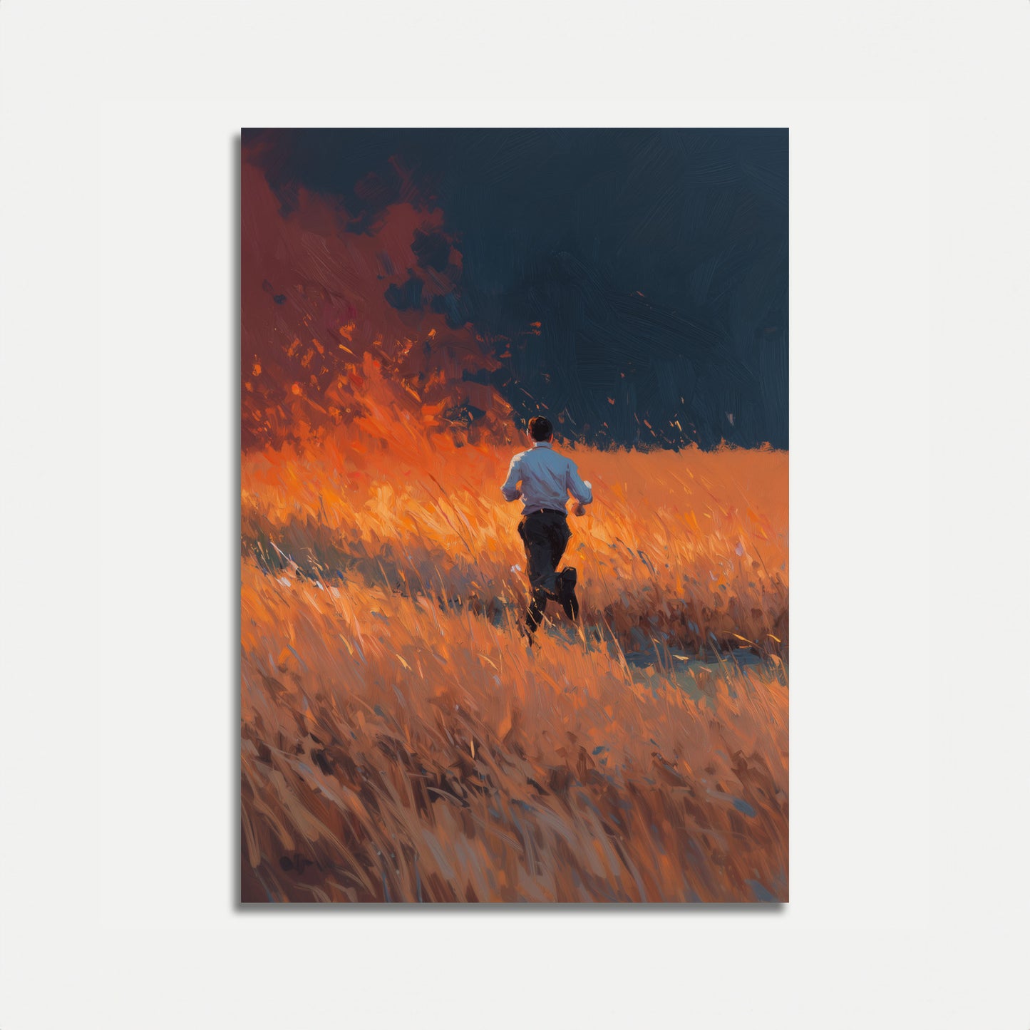 Man Running Through Fire Poster