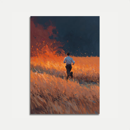 Man Running Through Fire Poster