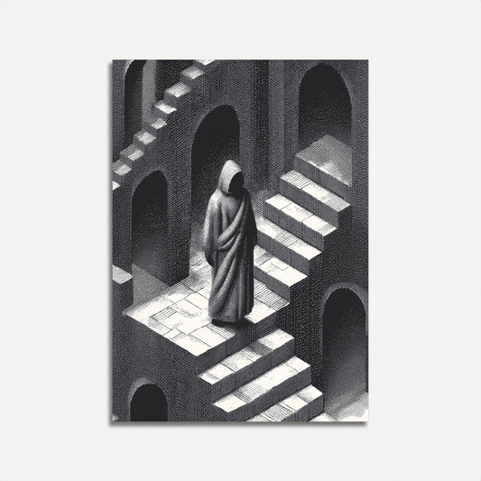 Figura Misteriosa nell'Arcata Antica Poster