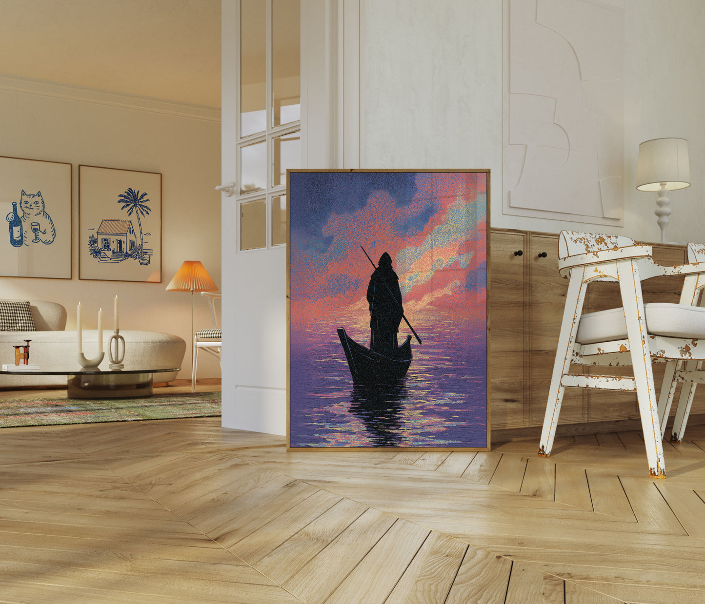 Gondolier at Sunset Poster
