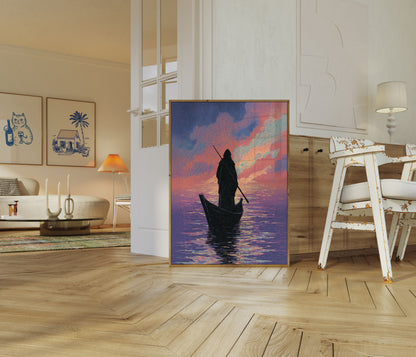 Gondolier at Sunset Poster