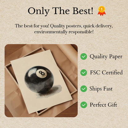 Klassisches 8-Ball-Pool-Poster