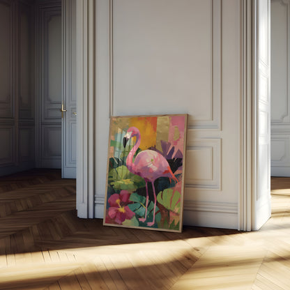 Pink Flamingo Tropical Paradise Poster
