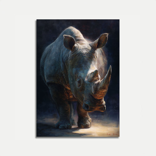 Majestic Rhino Warrior Poster
