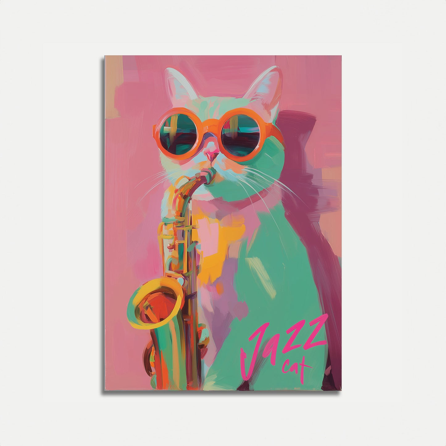 Cool Jazz Cat Music Poster