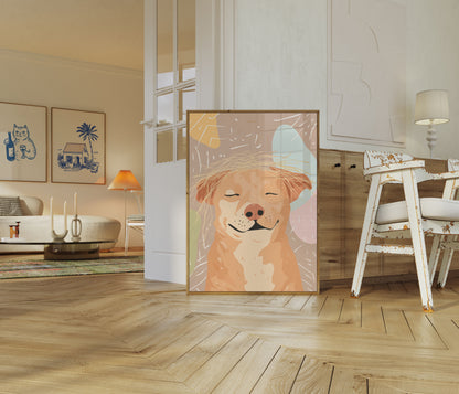 Glad Leende Hund Poster
