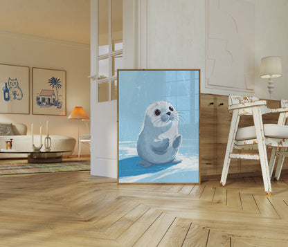Niedliches weißes Seehund-Junges Poster