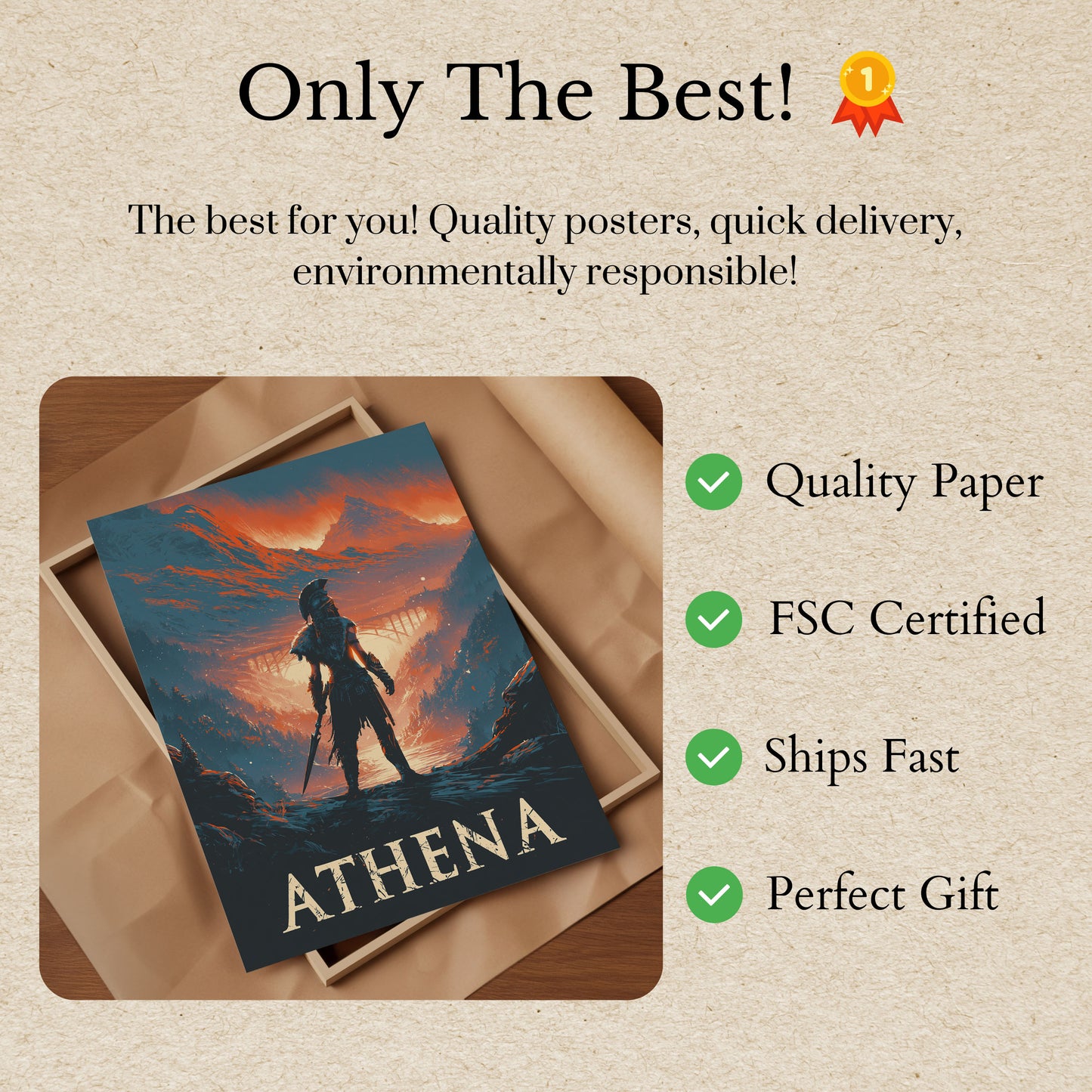 Athena Warrior Guardian Poster