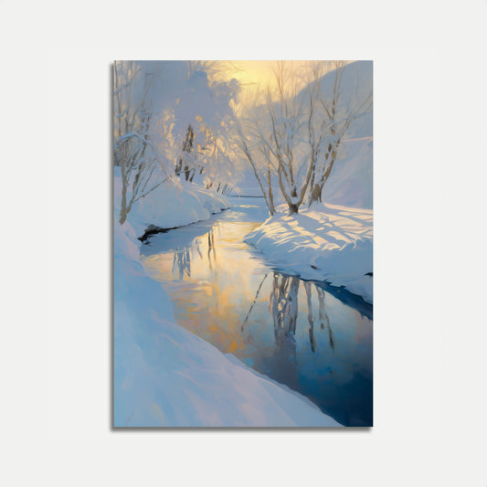 Cartel de Reflejo de Arroyo de Invierno