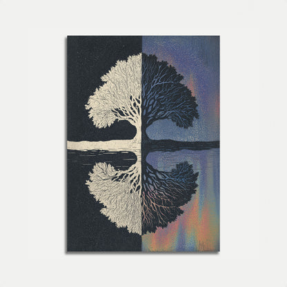 Day and Night Tree Poster