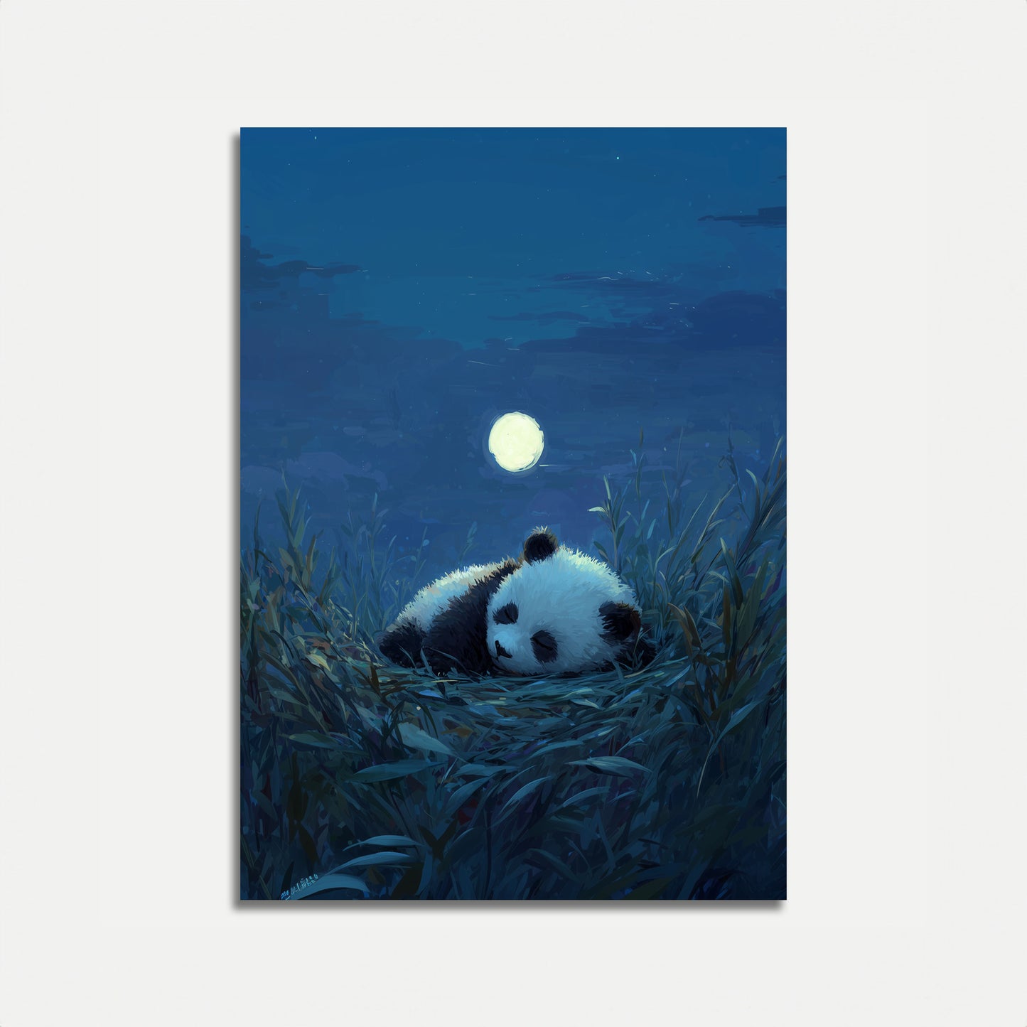 Moonlit Panda Slumber Poster