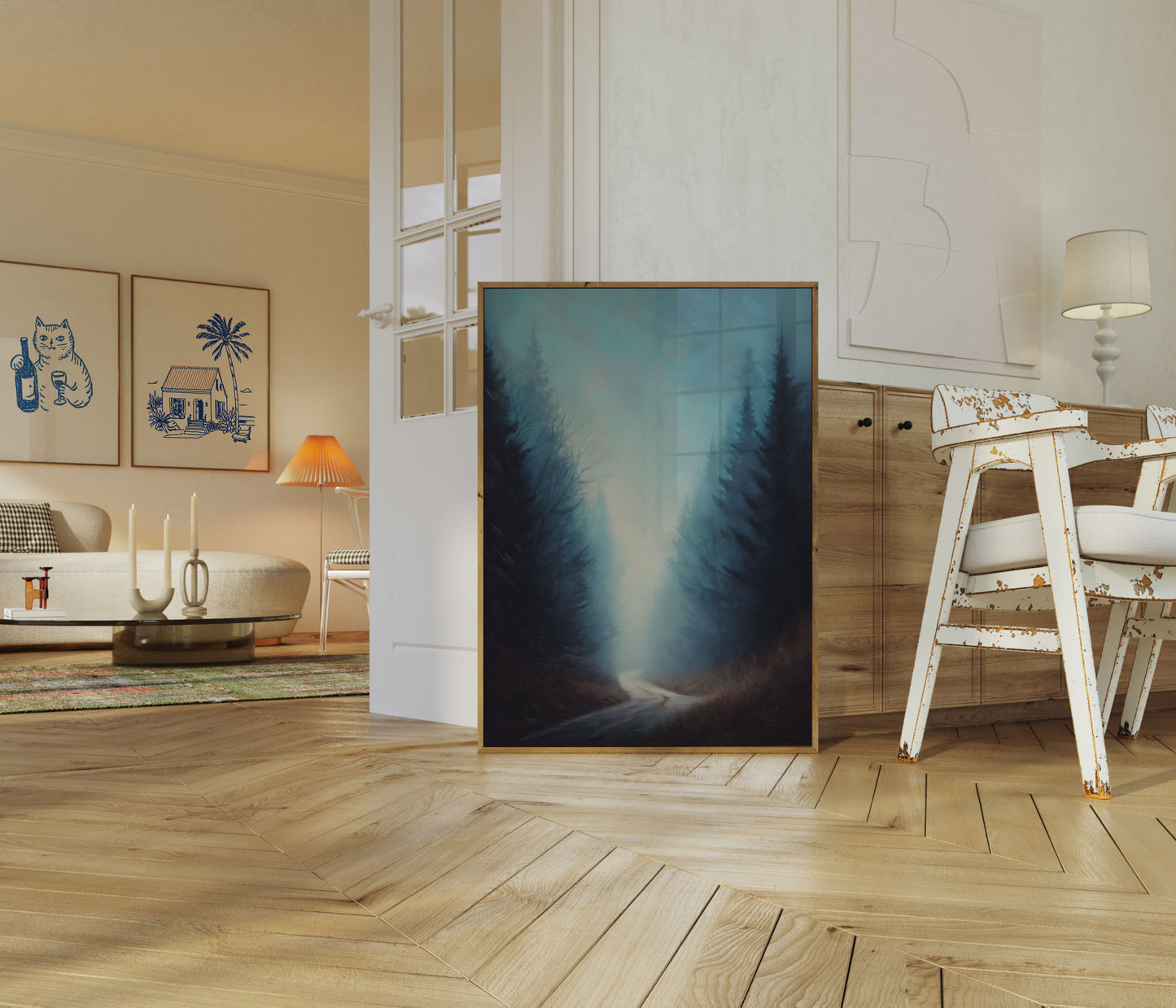 Misty Forest Road Poster