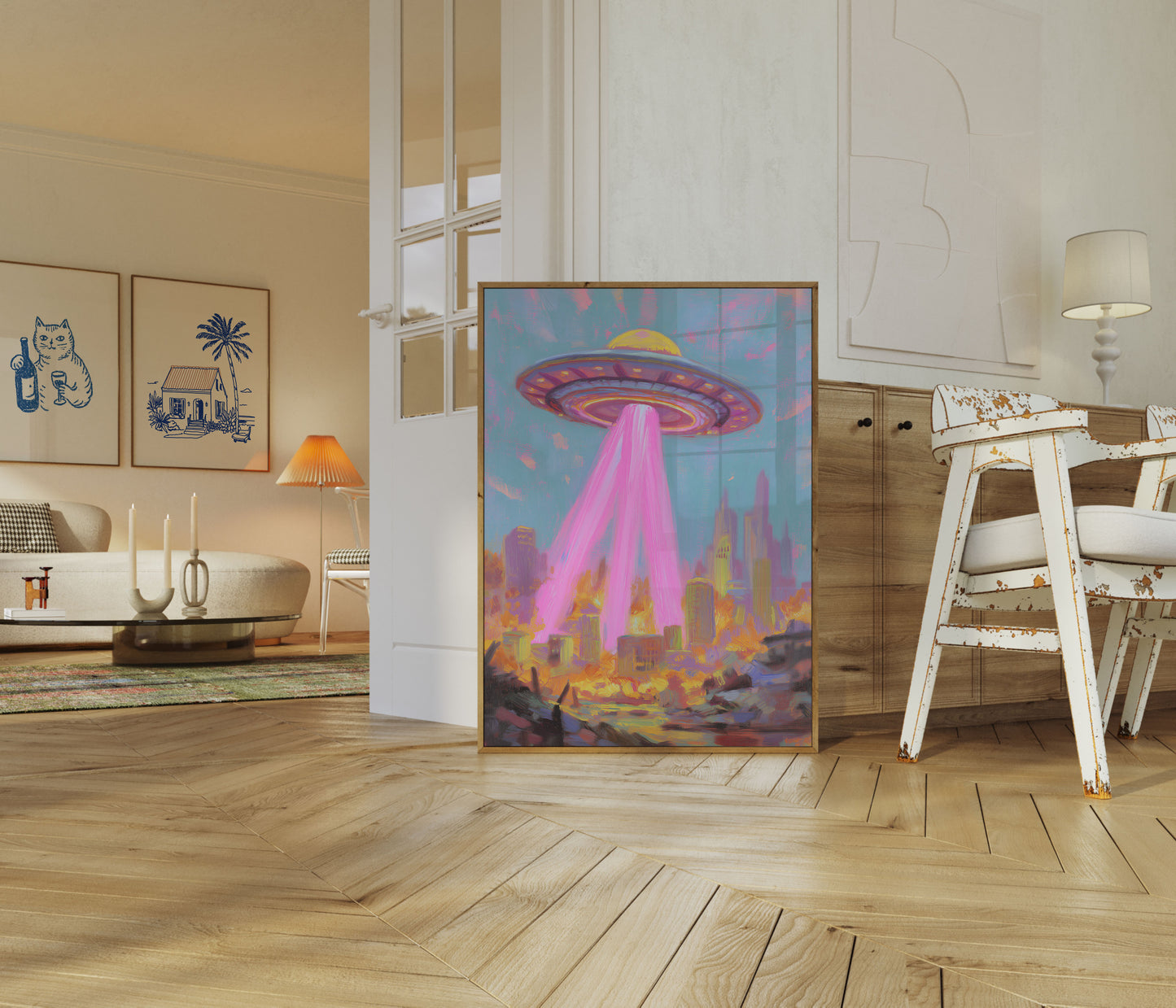 Cosmic Invasion Urban Destruction Poster