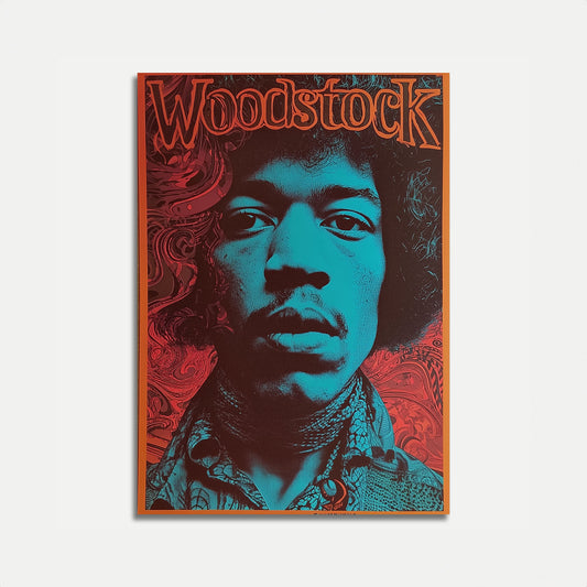 Psychedelic Jimi Hendrix Woodstock Poster