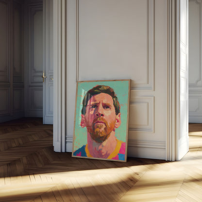 Kleurrijke Messi Voetballegende Poster