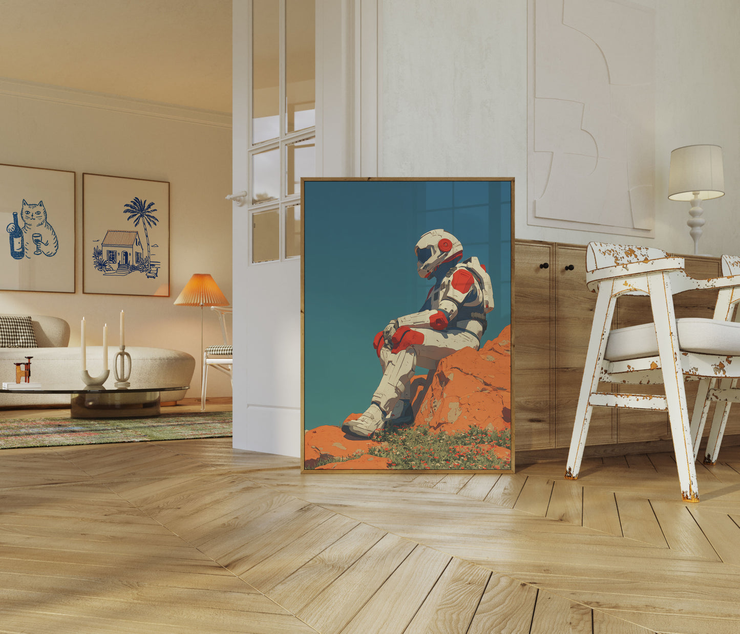 Solitary Astronaut Contemplation Poster