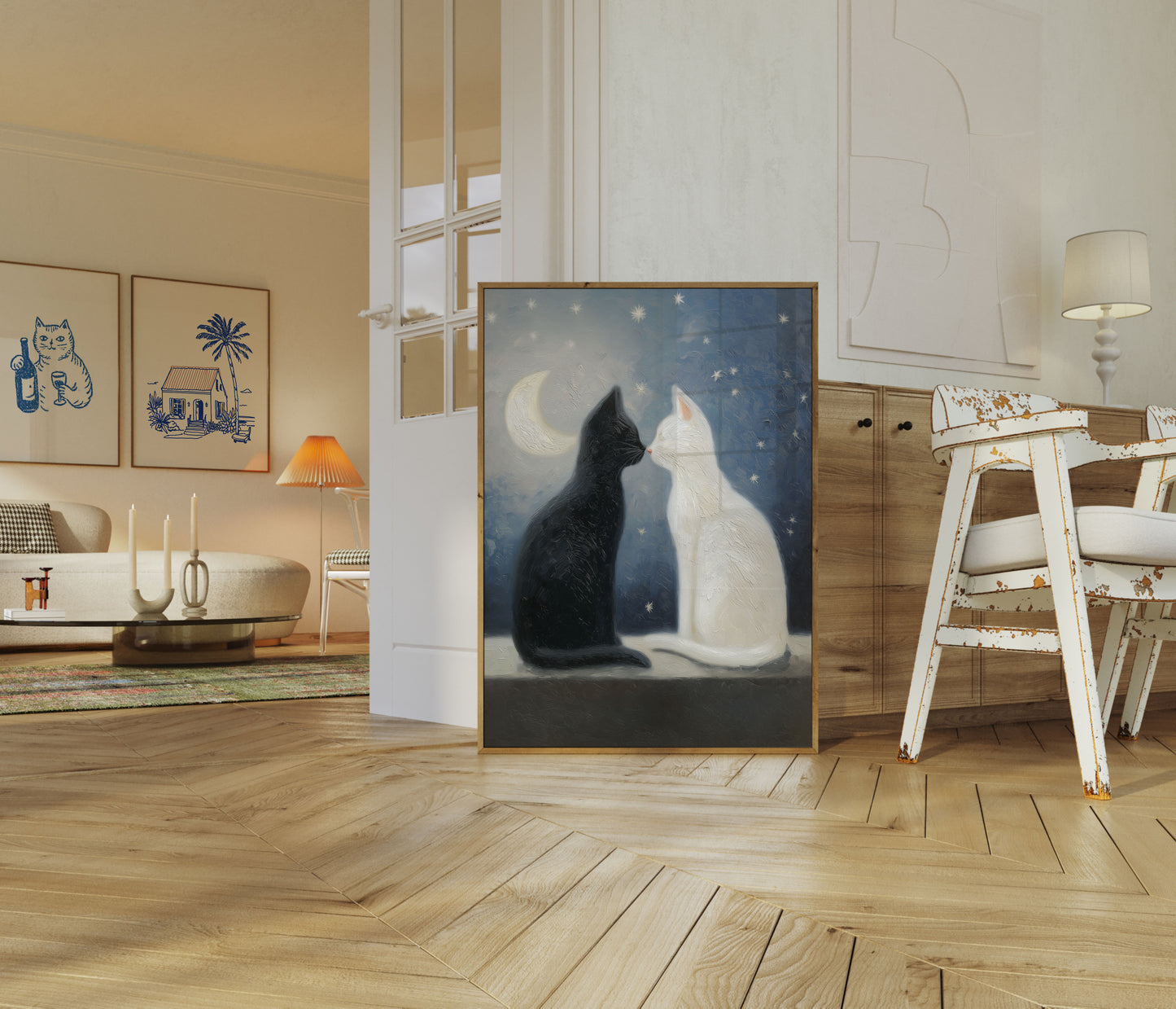 Moonlit Cats Harmony Poster