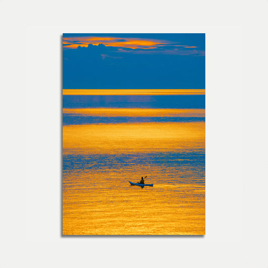Kajak ved gylden solnedgang Plakat