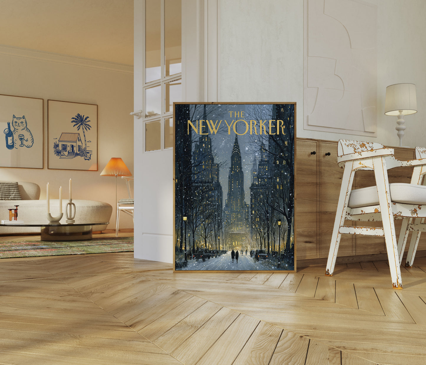 New York Winter Night Poster