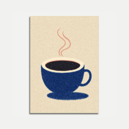 Steamy Blue Coffee Morning Poster