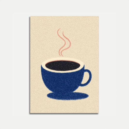 Steamy Blue Coffee Morning Poster