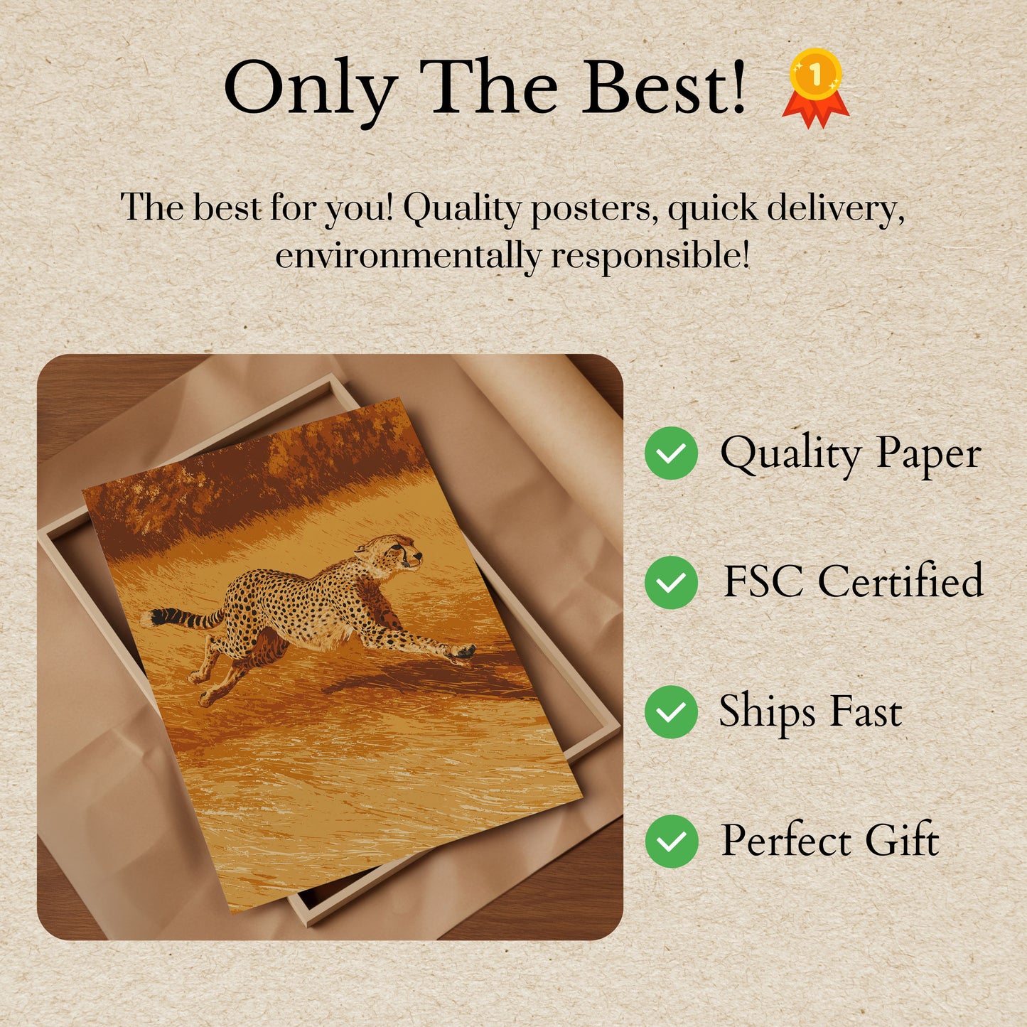 Plakat Gepard Biegnący Przez Sawannę