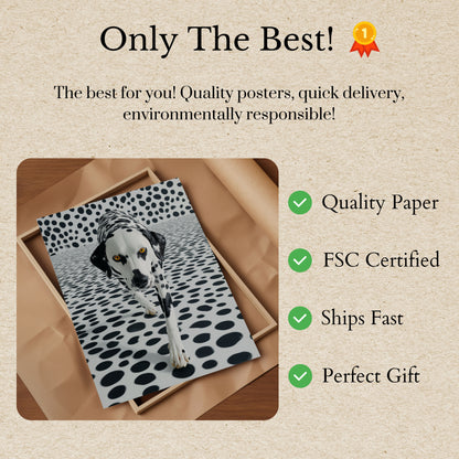 Póster de ilusión óptica de dálmata punteado