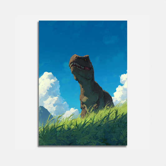 Póster de paisaje de depredador prehistórico