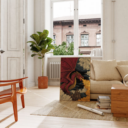 Fire-Breathing Dragon Castle Poster