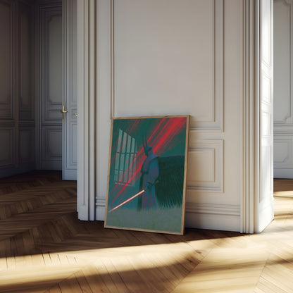 Dunkler Engel mit Lichtschwert Poster