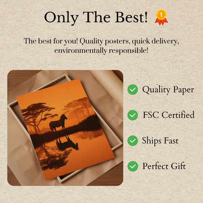 Serene Savanna Sunset Poster