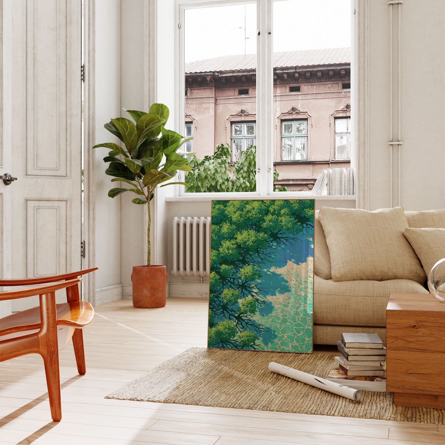 Serene Tree Reflection Water Poster
