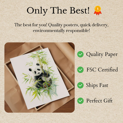 Gentle Bamboo Panda Poster