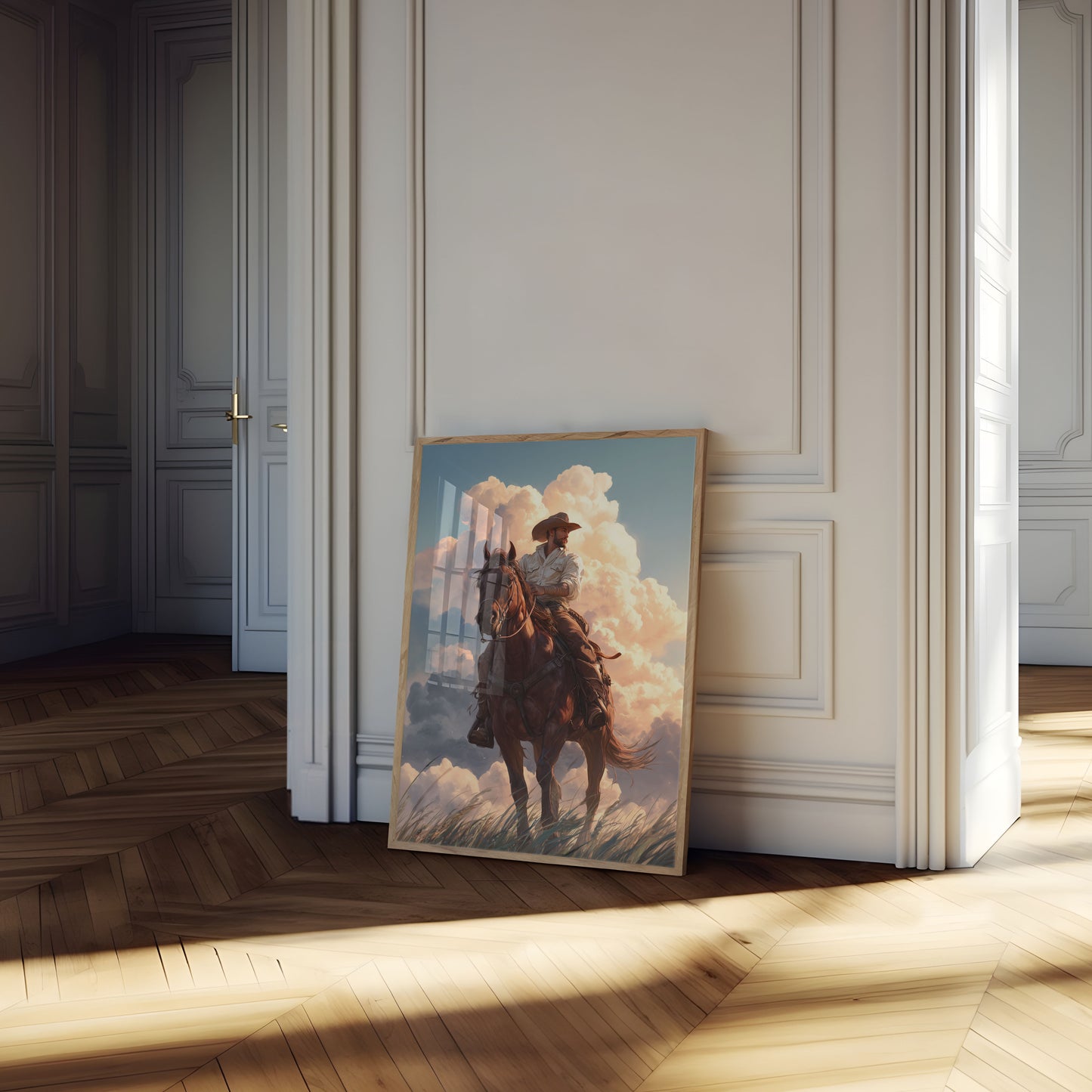 Einsamer Cowboy zu Pferd Poster