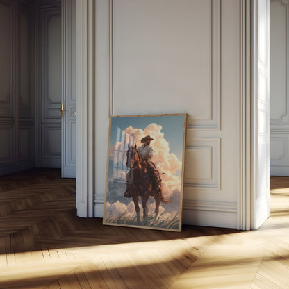 Einsamer Cowboy zu Pferd Poster
