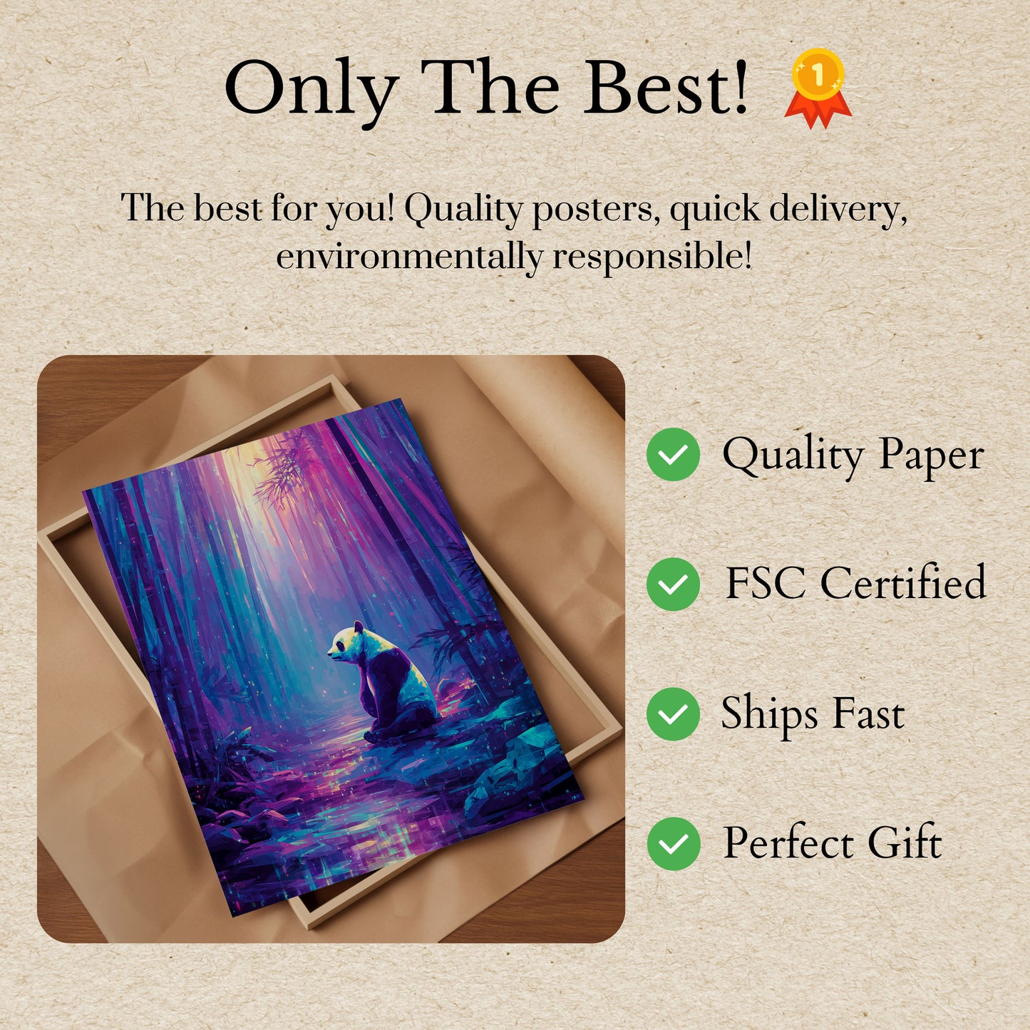 Mystical Panda Forest Poster