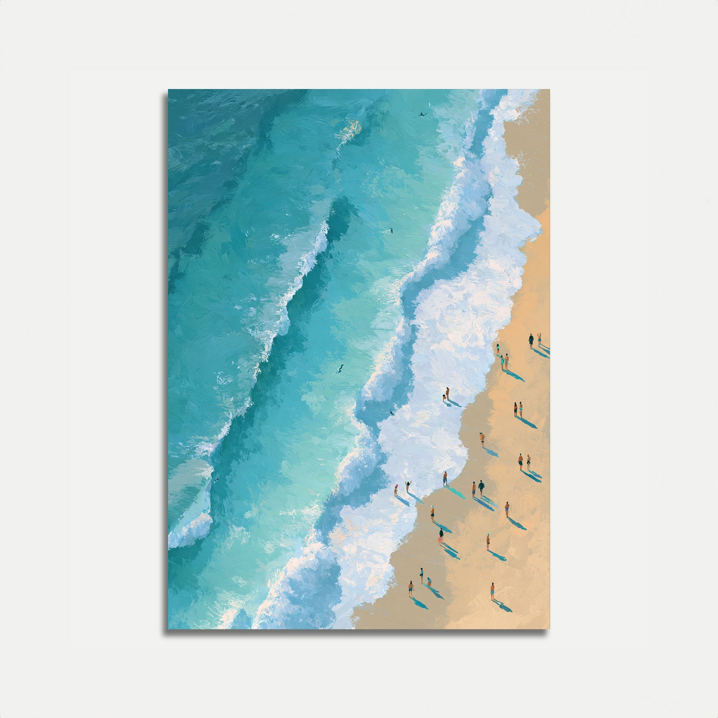 Surfers on Turquoise Waves Poster