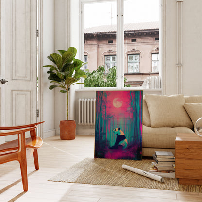 Moonlit Panda Forest Poster