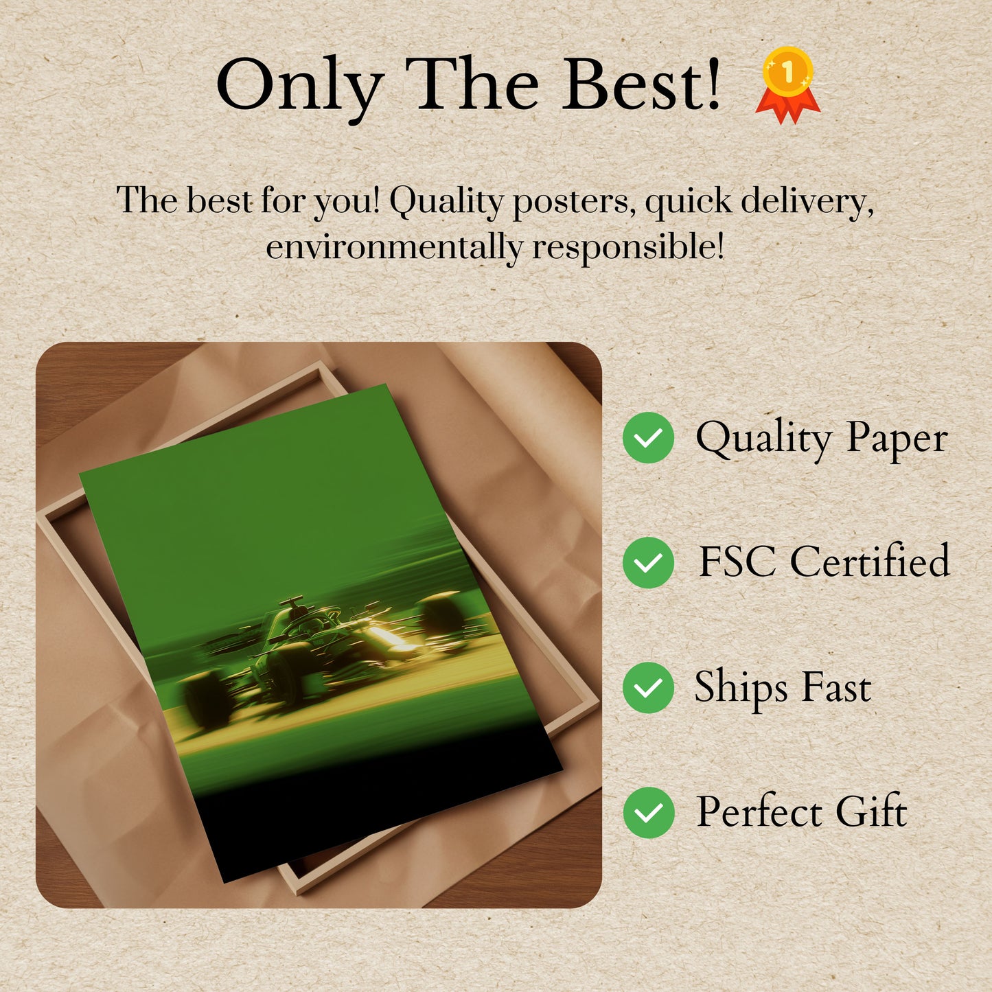 Green Speed Formula 1 Poster