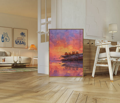 Póster Reflejo del Atardecer de Cuatro Ranas