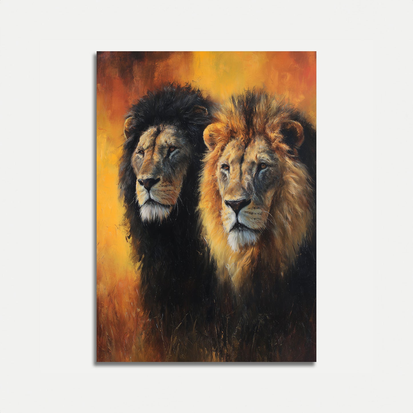 Majestic Lions Golden Hour Poster