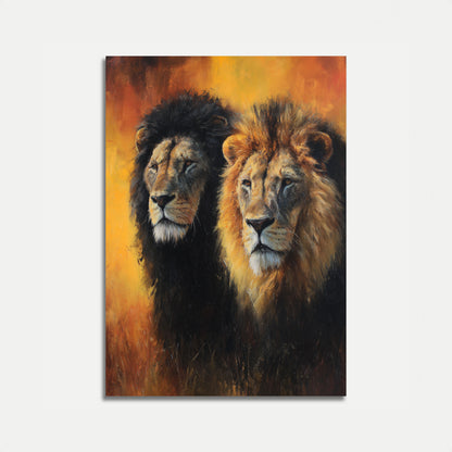 Majestic Lions Golden Hour Poster