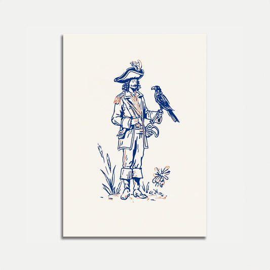 Vintage Pirate with Parrot Poster